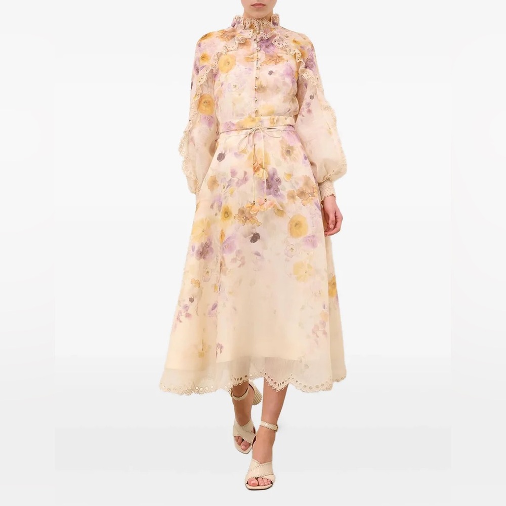 NWT Zimmermann Linen Blend Memento Blouse and Skirt Set
